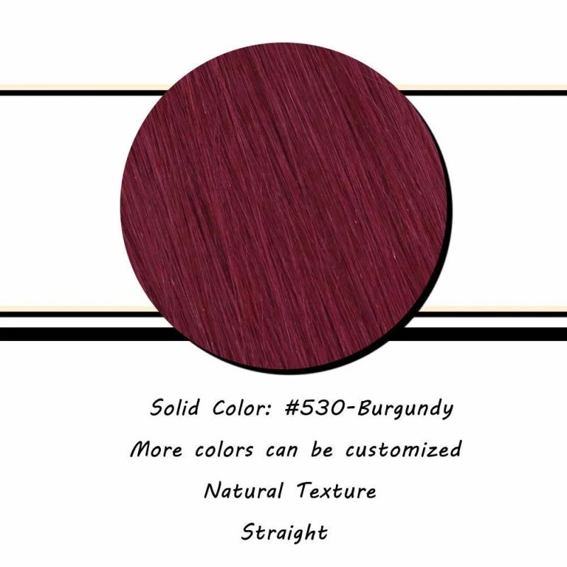24inch #Burgundy I Tip Human Hair Extensions-100% Remy Hair Extensions Stick Tip Hair Extensions Human Hair 50g/Pack