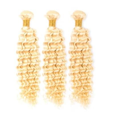 Wholesale Brazilian Human Hair Weft Blonde Deep Curly Hair Bundles
