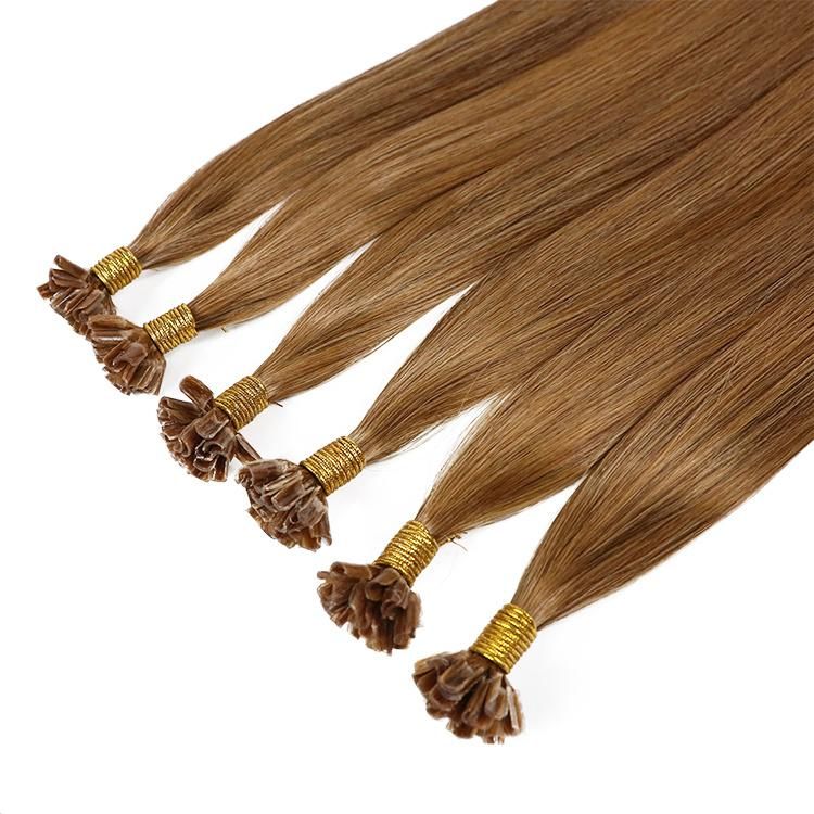100% Cuticle Aligned Double Drawn Human Hair Extensions Straight U Tip Hair #30