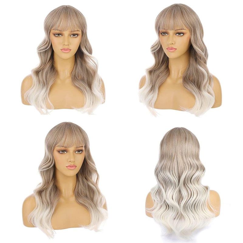 Blond Lace Front Wigs, Long Wavy Synthetic Hair Replacement Wigs for Women 20 Inches with Wig Cap Daily Wear Wig