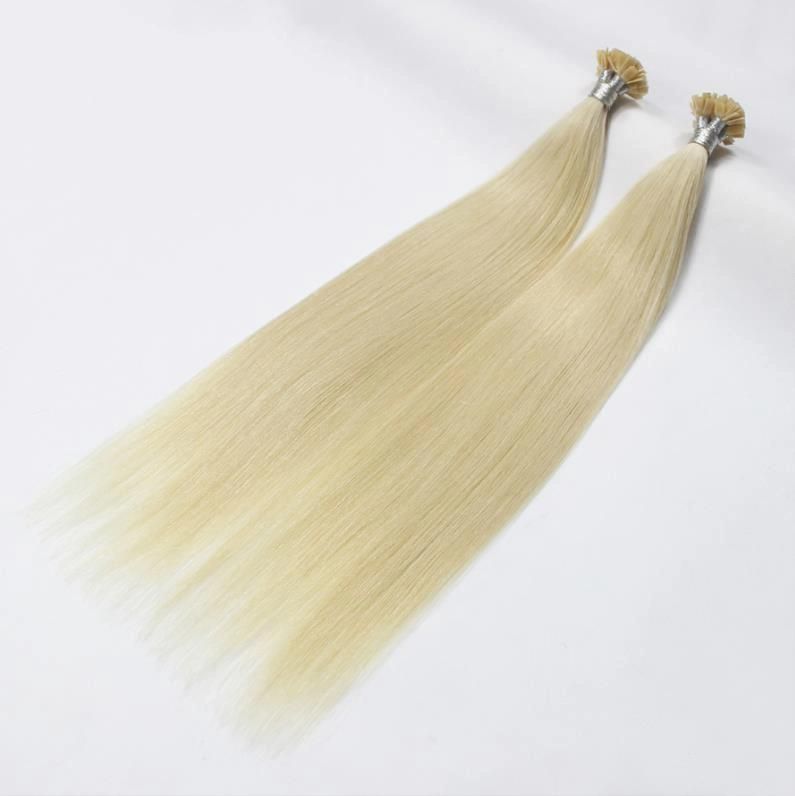 Flat Tip Human Hair Extension Silky Straight Keratin Fusion Hair