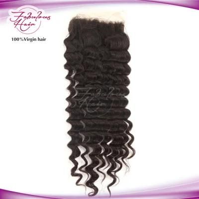 Long Transparent Lace Closure Free Part Deep Wave for Sale