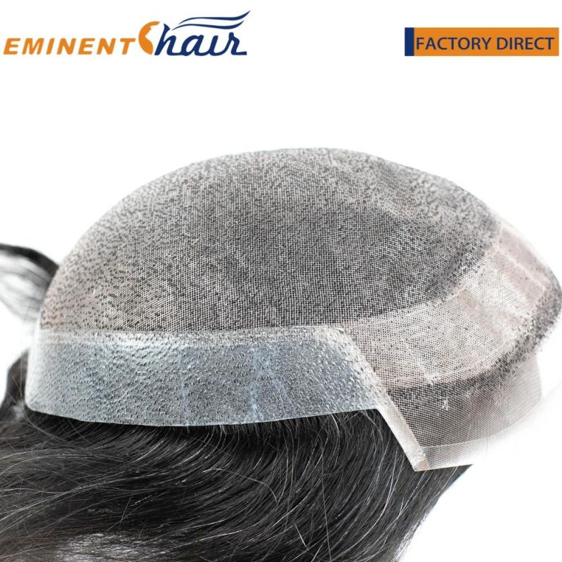 All Backwards Men′s Hairpiece Mono Lace with PU Edge Custom Toupee for Men