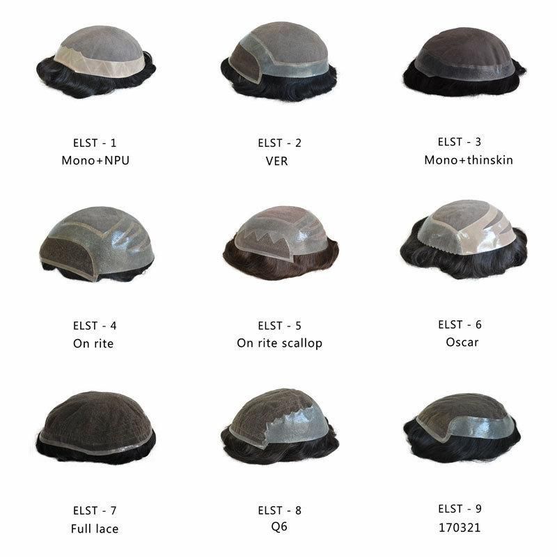 Men Toupee Human Hair Patch Indian Hair System Replacement Hairpiece