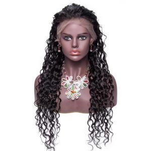 Natural Color Loose Curly Brazilian Human Hair Lace Front Wig with Baby Hair