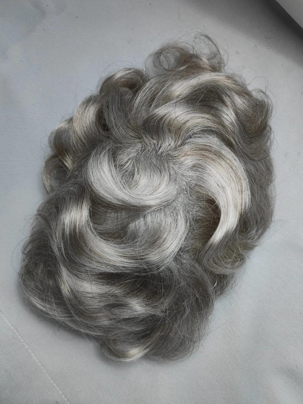 2022 Most Natural Super Thin Poly Human Hair Toupee Made of Remy Human Hair (V-Looping)