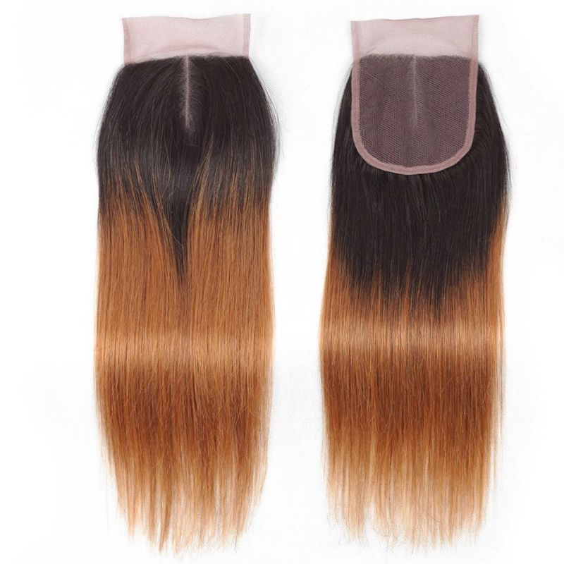 Ombre Hair Peruvian Straight Hair Bundles with Closure Human Hair 1b 30 Bundles with Closure 10-26inch Weave Remy Hair