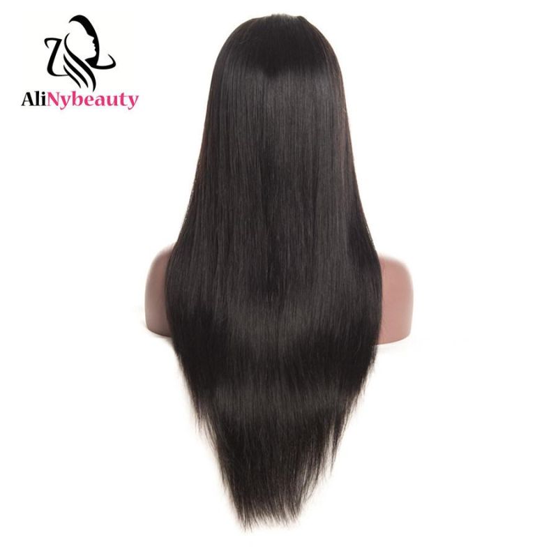 Alinybeauty Factory Price 100% Virgin Natural Straight Lace Front Wig