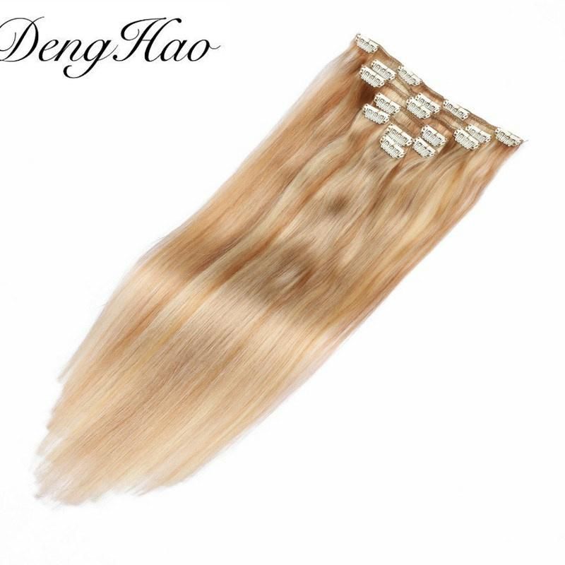 Professional Manufacturer Double Drawn Clips Human Hair Extension