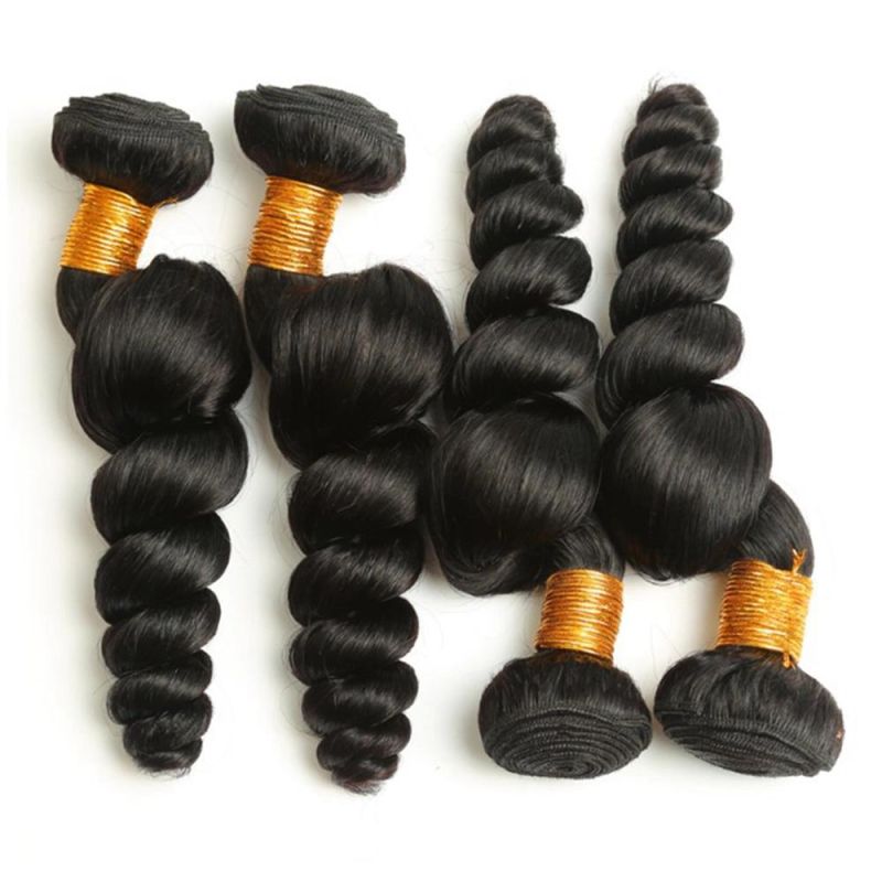 Kbeth Deep Loose Wave Bundles with Lace Closure 100% Raw Unprocessed Virgin Cuticle Aligned Human Hair Extensions Peruvian Hair