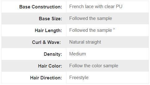 Lw2841 Full Lace with Clear PU Brazilian Long Human Hair Pieces