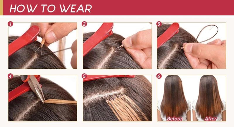 Straight Remy Micro Link Hair Extensions Micro Loop Hair Cold Fusion Micro Beads Human Hair Extensions