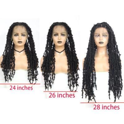 New Long Black Synthetic Hair Lace Front Braided Wigs Handmade Locs Full Lace Front Braided Wigs Box Braided Lace Wig