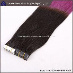 Factory Price Two Tone Ombre Purple Human Tape Hair Extension