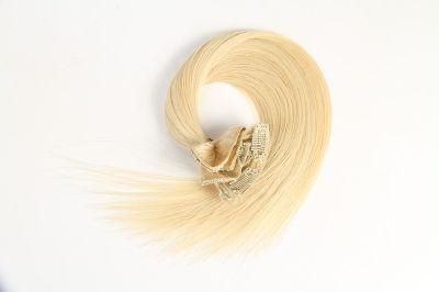Factory Price Clip-in Hair Extensions Silky 18inches Blonde Color