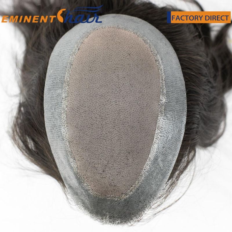 Indian Hair Custom Made Natural Hairline Straight Fine Mono Toupee