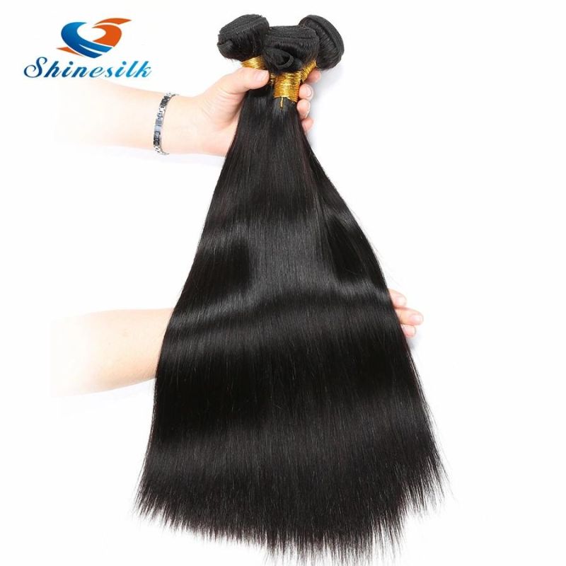 Women Hair Brazilian Straight Hair Weave Bundles 100% Human Hair Extensions 3 PC Non Remy Hair Bundles Natural Color 10"-28"Inch