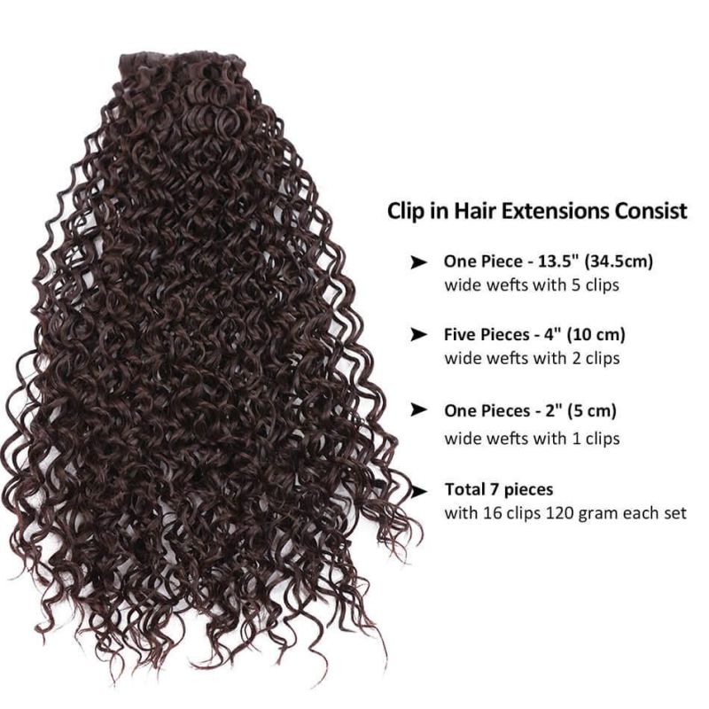 Synthetic Jerry Curly Clip in Hair Extension