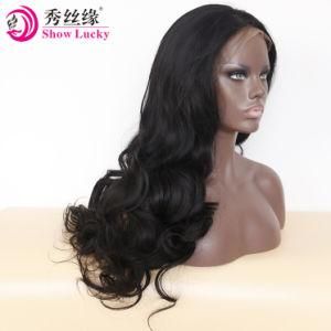 Large Stock Synthetic Lace Front Wigs Heat Resistant Fiber Wig for Black Women Long Wavy Pure Black Color Kanekalon Hair Extension