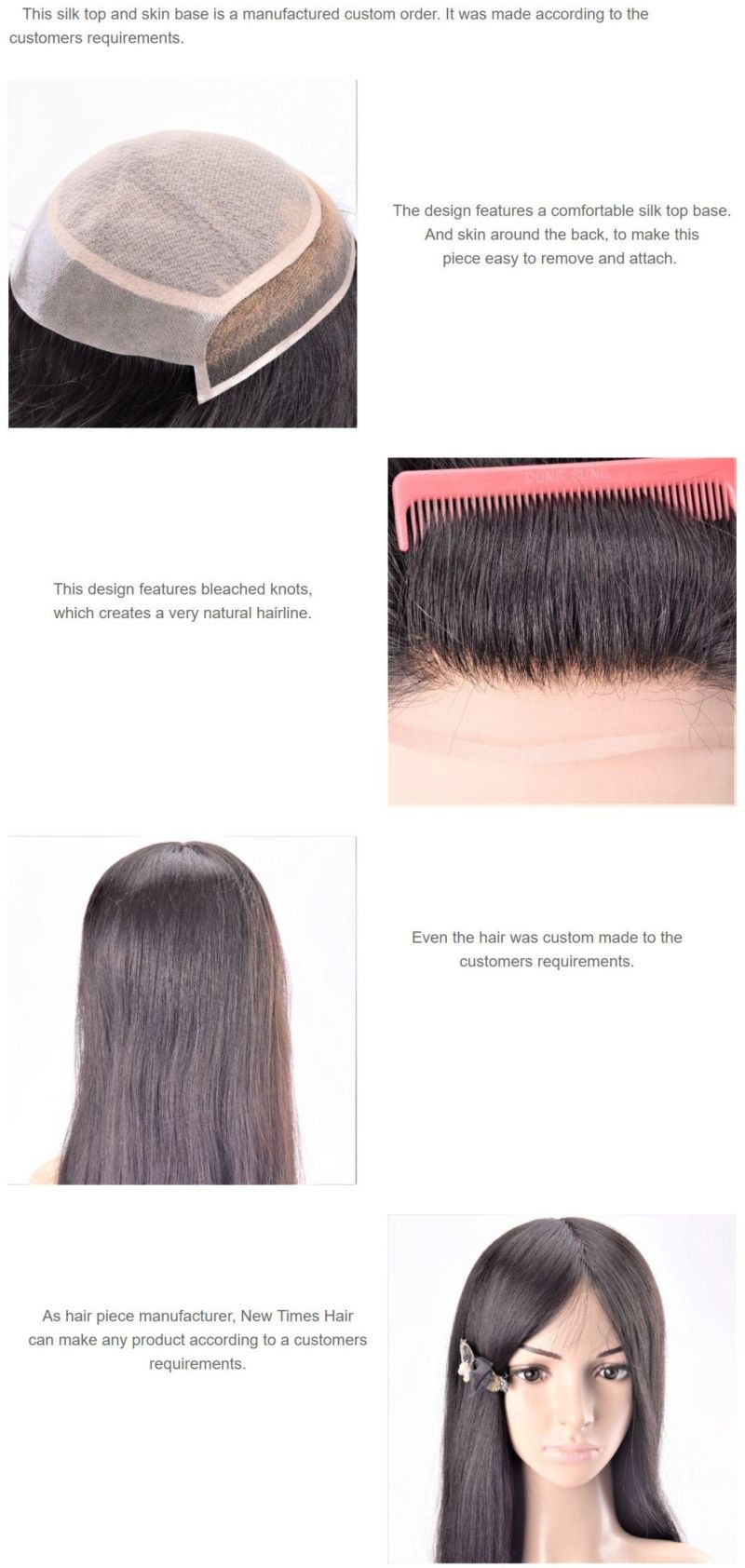 Custom Ladies Silk Top and Skin Base Hair Replacement System
