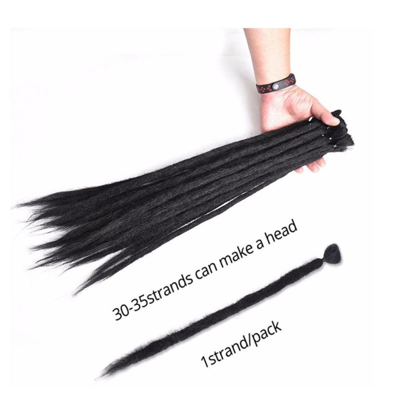 Handmade Hair Extensions Dreadlocks Synthetic Crochet Braid Hair Extension for Men and Women Hip Hop Hairstyle 1 Root