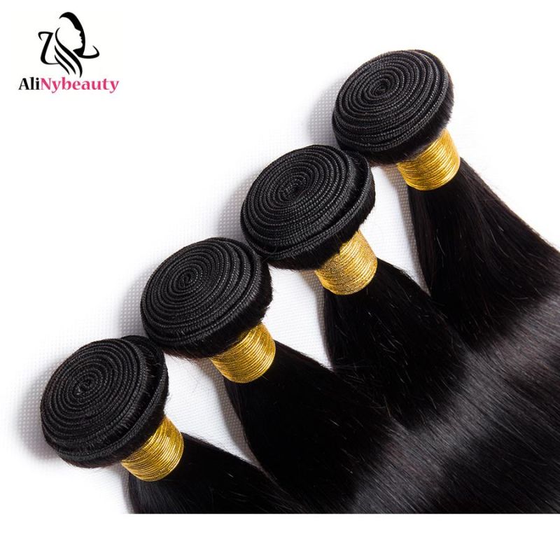 Alinybeauty 100% Virgin Brazilian Human Hair Natural Straight Hair Weave