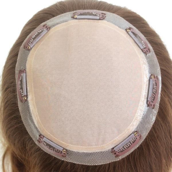 Indian Hair Silk Base Toupee for Women with Clips