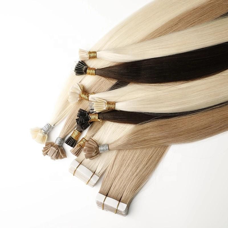 Custom Top Quality 100% Remy Pre Bonded Keratin Flat-Tip Human Hair Extensions