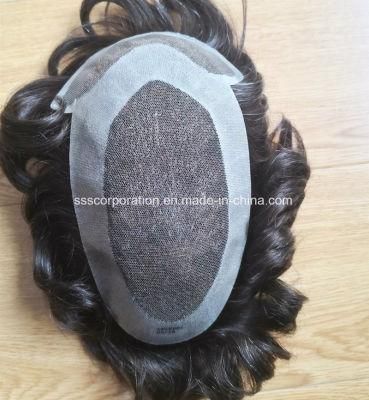 2022 Most Natural Swiss Lace and French Lace with Poly Coating Base Human Remy Hair Toupees