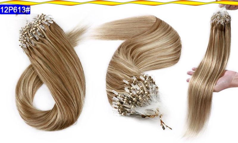 Fish Line Hairpiece Natural Hair Extensions Human Hair Hair Micro Ring Micro Link Micro Loop Hair Extensions