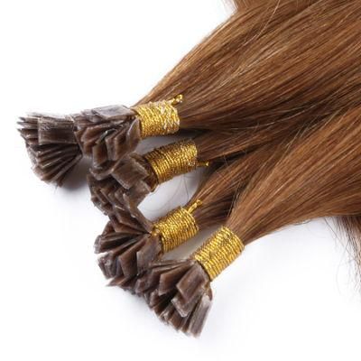 Flat Tip Hair Extensions Salon Quality Hair Balayage Brown Color #1b/4/27 Hair Machine Made Remy Human Hair 1g/1strand