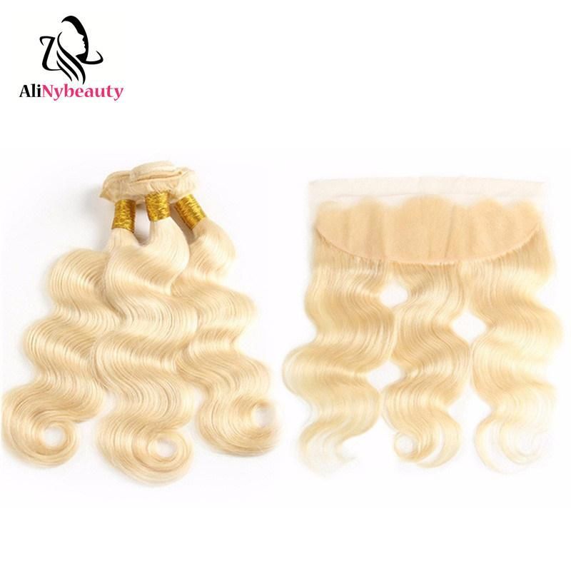 100% Human Body Wave Hair Bundles with Lace Frontal Closure