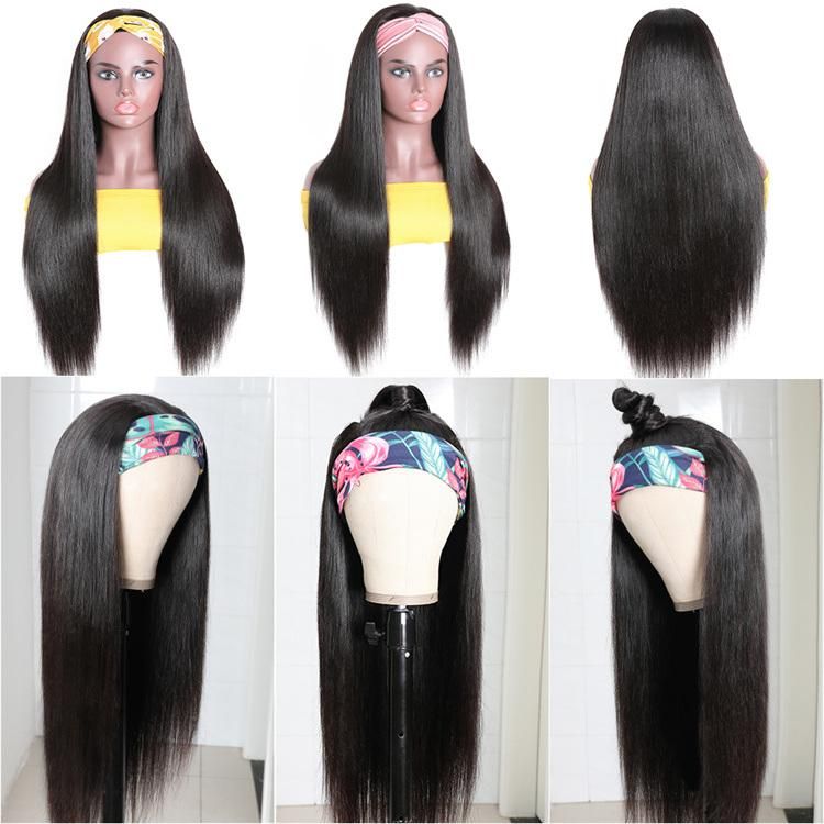 Very Popular Deep Wave Headband Wigs Cheap None Lace Wigs Human Hair for Black Women Peruvian Glueless Can Be Customized Stock