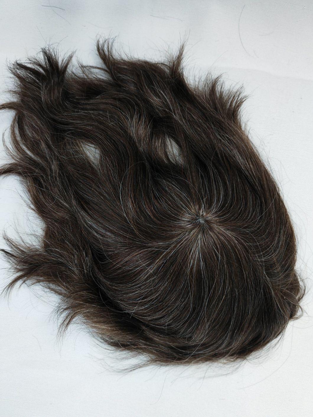 2022 Most Durable Custom Made Clear PU Base Injection Toupee Made of Remy Human Hair