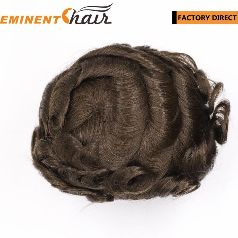 Stock Natural Hairline Human Hair Full Lace Men′ S Toupee