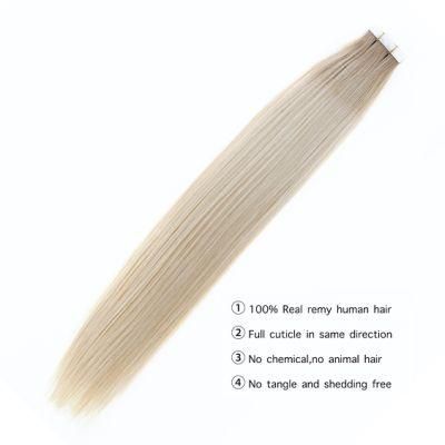 Tape Hair Extensions 100% Real Human Hair Machine Remy Adhesive Skin Weft Glue Colorful Solid Red 25g/10PCS Hair