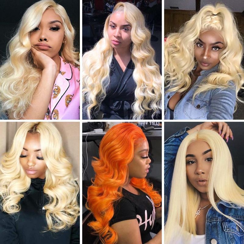 100% Remy Virgin Hair Straight 613 Blond Human Hair Wigs Brazilian Hair Lace Front Wigs