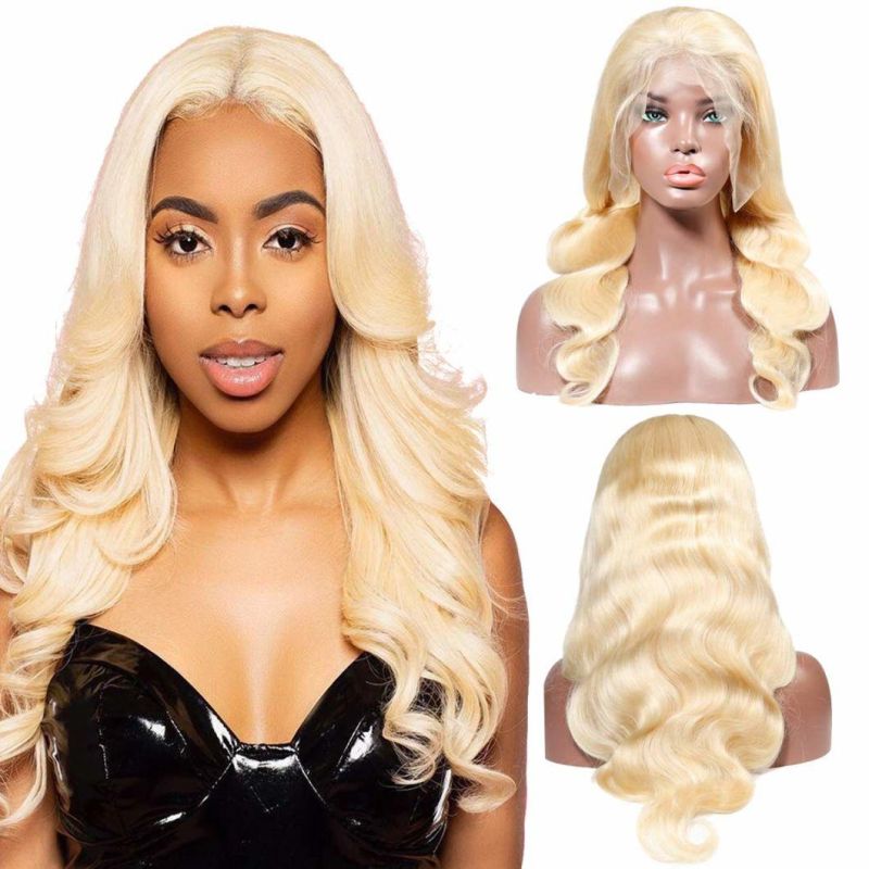 13X4 613 Lace Front Human Hair Wigs 16 Inch 613 Blonde Wig Body Wave Glueless Pre Plucked Hair Line