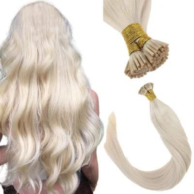 Blonde I Tip Hair Extensions Human Hair, 7A Grade Salon Quality Straight Pre Bonded Thick Human Hair Extensions, 20inch 50g/Pack