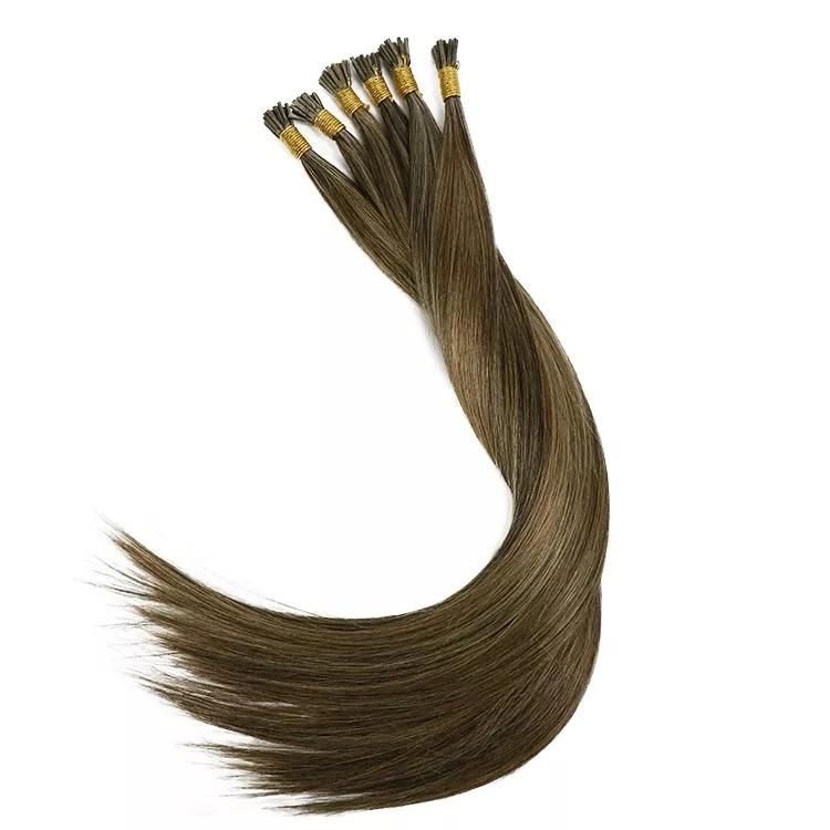 Wholesale Raw Russian Human Hair Body Wave Stick I Tip Hair Extension