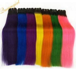 100% Remy Natural Silky Straight Human Hair Weft Brazilian Ombre Hair Weave Bundles