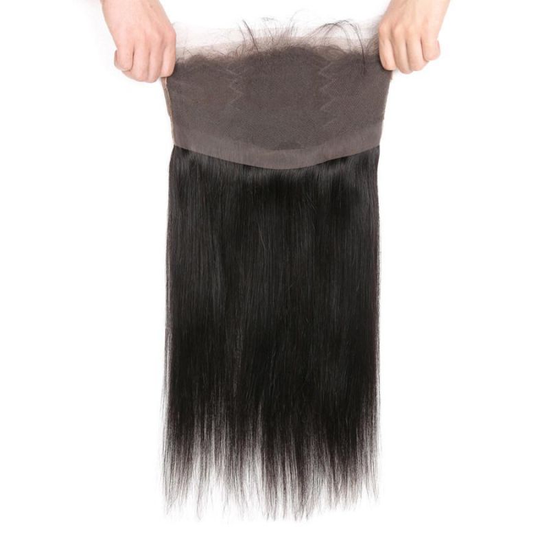 Non-Chemical Treatment 360 Human Hair Lace Frontal Closure with Bundles