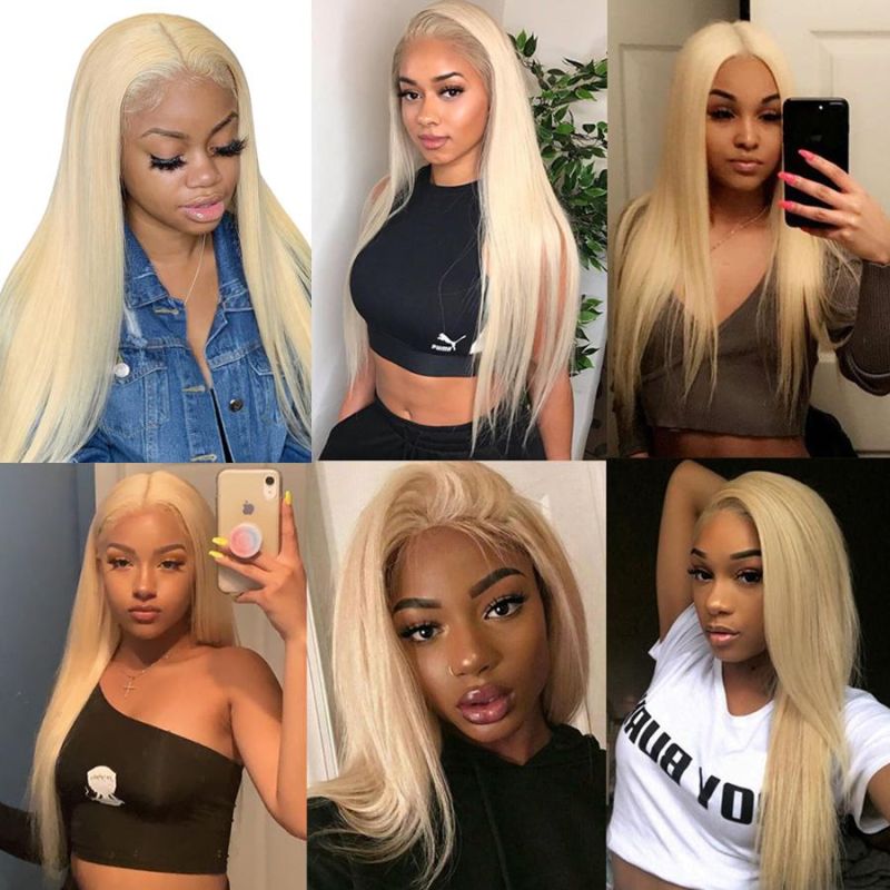 Wholesale 613 Blonde 13X4 Lace Frontal Wig Cheap Brazilian Remy Long Straight Hair Lace Front Wig Human Hair Wigs for Woman