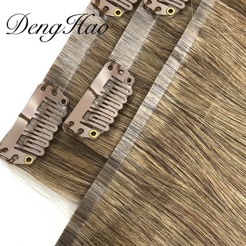 Double Drawn Clip in Hair Extensions 100% Remy Human Hair Indian Hair Clip Hair Seamless Clip in Hair Extension Virgin Hair Clip in Extensions Thick End Hair