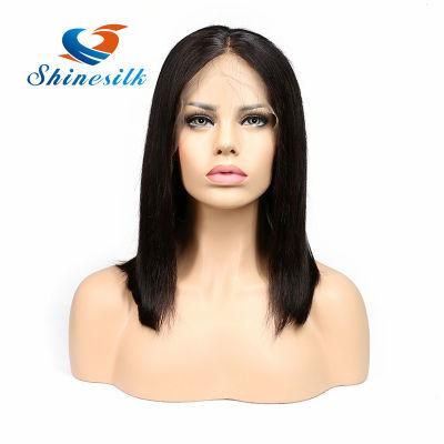 150% Density Lace Front Human Hair Wigs Pre Plucked Straight Full End Brazilian Remy Hair Short Bob Wigs Bleached Knots Middle Part