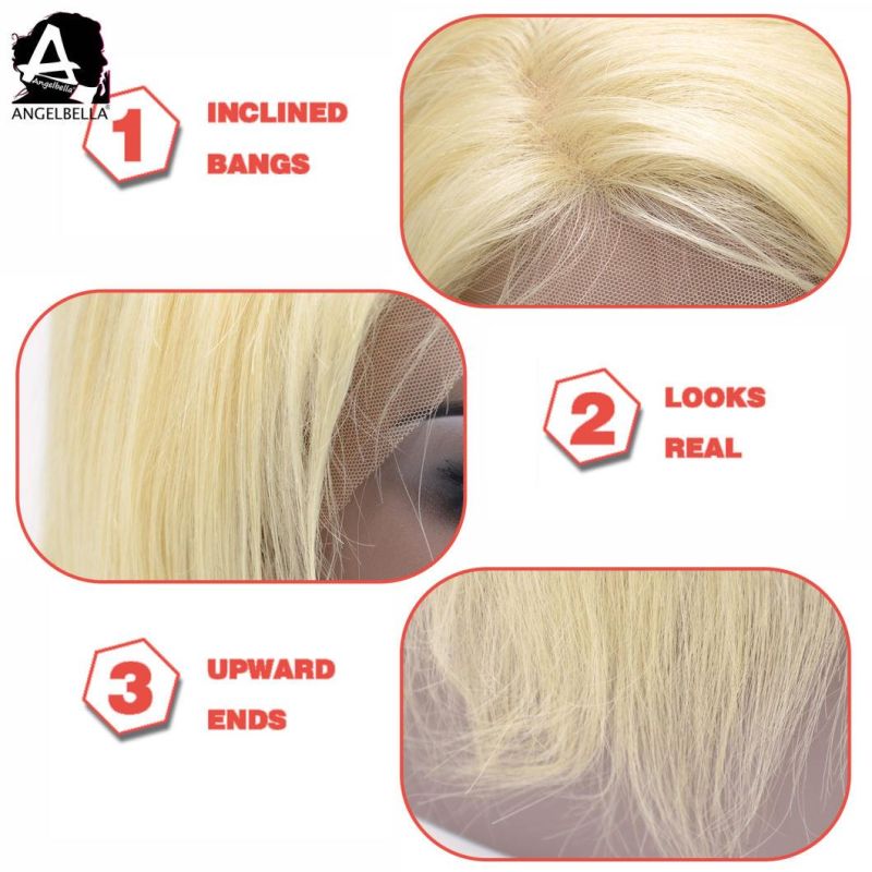 Angelbella Raw Mink Brazilian Swiss Lace Wig 613# Blonde Virgin Human Hair Frontal Wigs