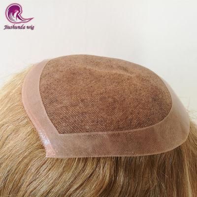 Soft Hair and Mono Lace+PU Base Blonde Hair Toupee/Hair Pieces