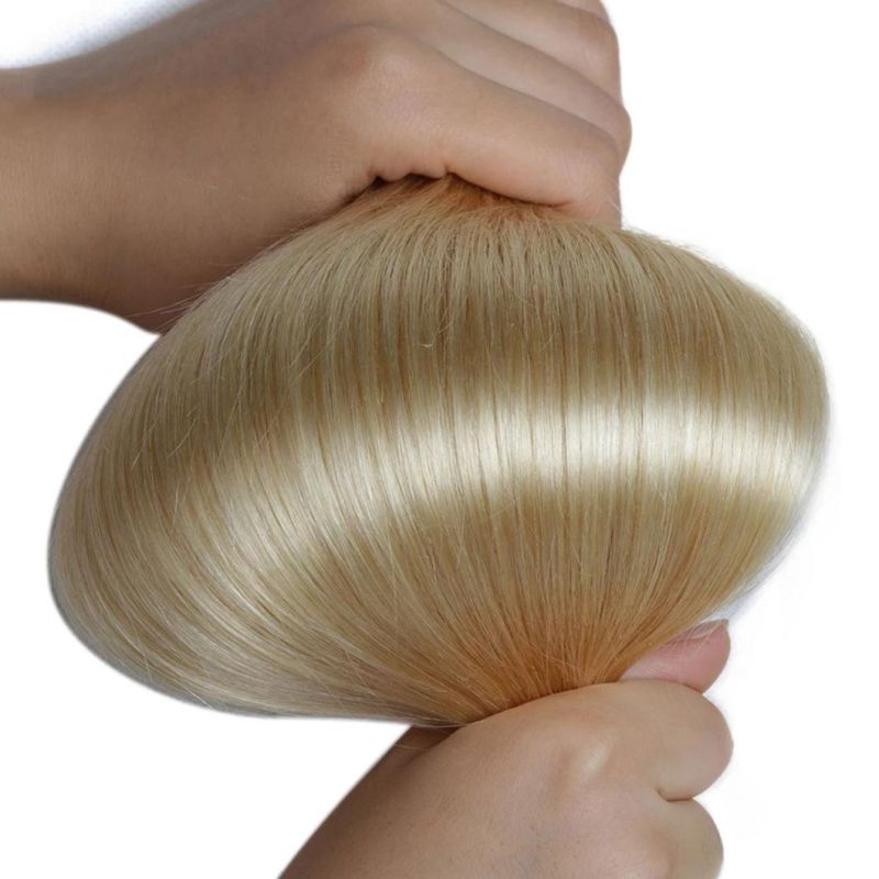 Brazilian Hair Platinum Blond Straight Human Hair Weave Bundles 10"-30" Remy Vrgin Hair Extensions Multi-Color Weft