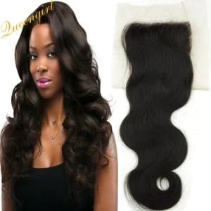 Free Middle Part Top 4X4inch Brazilian Virgin Human Hair Lace Closure