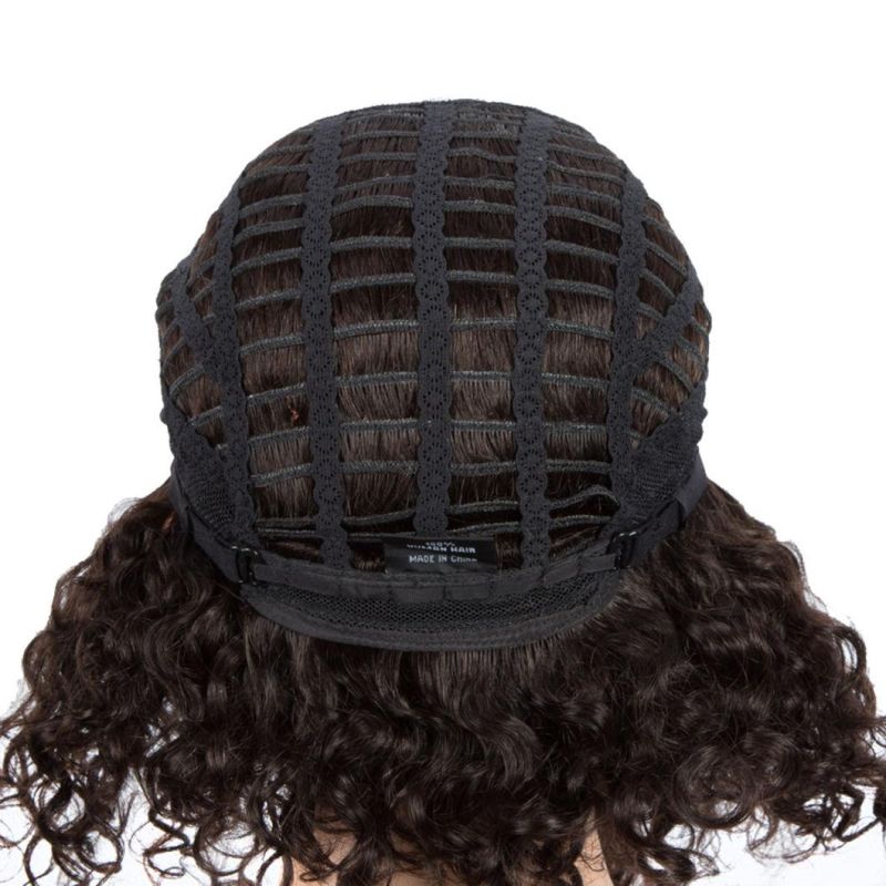Short Water Wave L Part Lace Front Human Hair Wigs Remy Brazilian Lace Front Part Wig Pixie Cut Short Bob Curly Wigs for Black Women